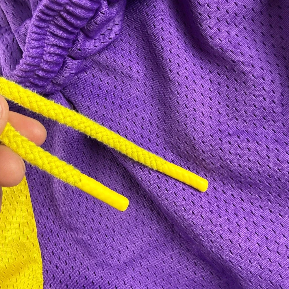 Overtime Shorts Men's S Purple Yellow Two Tone Mesh Basketball Athletic Gym